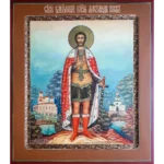 Рукописная икона Александр Невский