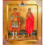 Икона Великомученик Димитрий и Преподобная Мария